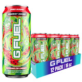 G Fuel Energy Drink, Watermelon, Sugar Free Beverage with 300mg Caffeine, Daily Energy Boost with Focus Amino, Vitamin + Antioxidants, 16 oz Cans