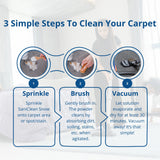 SaniClean Dry Carpet & Rug Cleaning Powder - Deep Cleans, Spill Cleanup, Spot & Stain Remover, Pet Mess | Brush In, Vacuum Out | For Large Areas Or