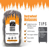Happy Campers Buckwheat Molasses Gluten Free Bread, Whole Grain, Non-GMO, Vegan, Organic, 17.4 oz Loaf (Pack of 4)