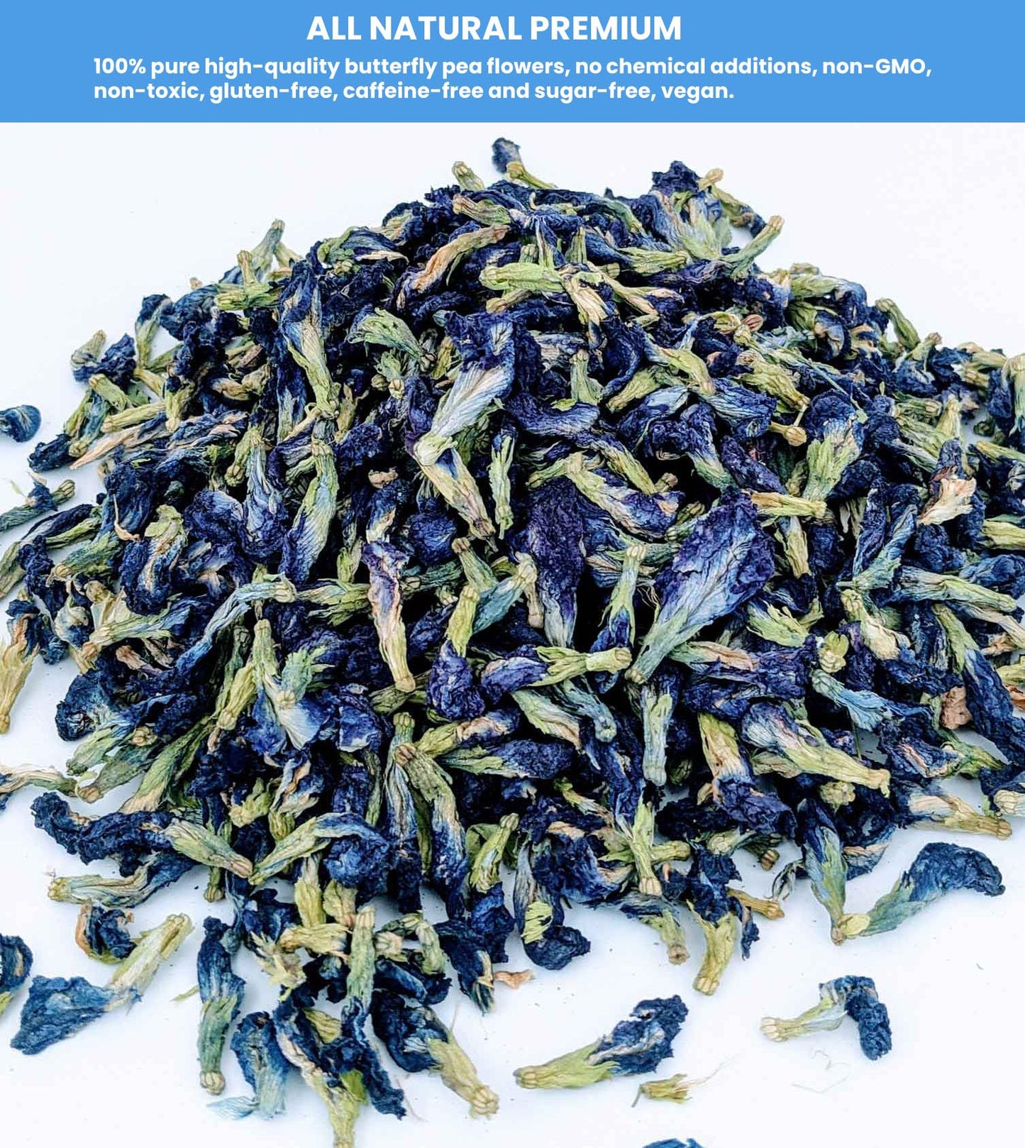 8oz Butterfly Pea Flowers,Non-GMO,Natural Butterfly Pea Tea,Premium Dried Butterfly Pea Flower for Blue & Purple Drinks and Food Coloring
