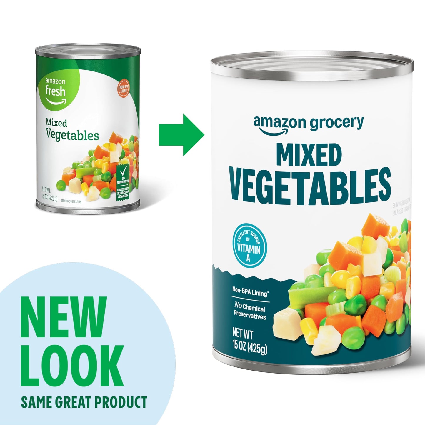 Amazon Grocery, Canned Mixed Vegetables, 15 Oz