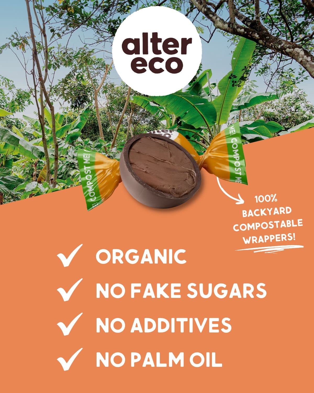 Alter Eco | Salted Caramel Truffles | 58% Pure Dark Cocoa, Fair Trade, Organic, Non-GMO, Gluten-Free Dark Chocolate Truffles | 60 Truffles
