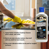 Parker & Bailey Cooktop Cleaner - Non-Scratch Formula for Glass and Ceramic Stovetops, Removes Grease and Residue, Restores Shine, 8 oz