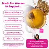 Pink Stork Organic PMS Tea for Hormone Balance, Mood Swings, Bloating, and Period Regularity - 8 Herbs - Vitex, Red Raspberry Leaf, Chamomile