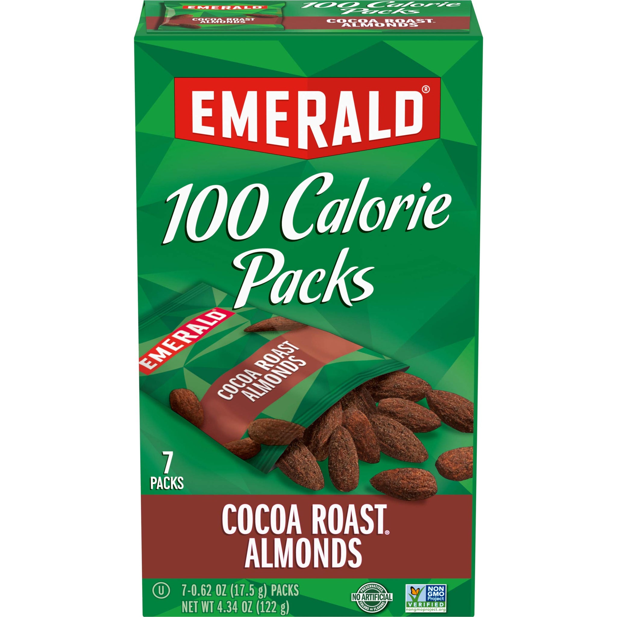 Emerald Nuts Cocoa Roast Almonds, 100 Calorie Packs, 7 Count