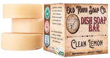 Old Town Soap Co. Lemon Dish Block Soap Bar - 3 Pack Natural Dish Soap Bar 4oz for Eco-Friendly Cleaning - Premium Dish Soap Block Alternative