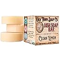 Old Town Soap Co. Lemon Dish Block Soap Bar - 3 Pack Natural Dish Soap Bar 4oz for Eco-Friendly Cleaning - Premium Dish Soap Block Alternative