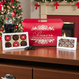Biens Chocolate Centerpieces, Winter Christmas Custom Covered Chocolate Sandwich Cookies Gift Set - Poinsettia Custom Hand Decorated Cookies & Dipped