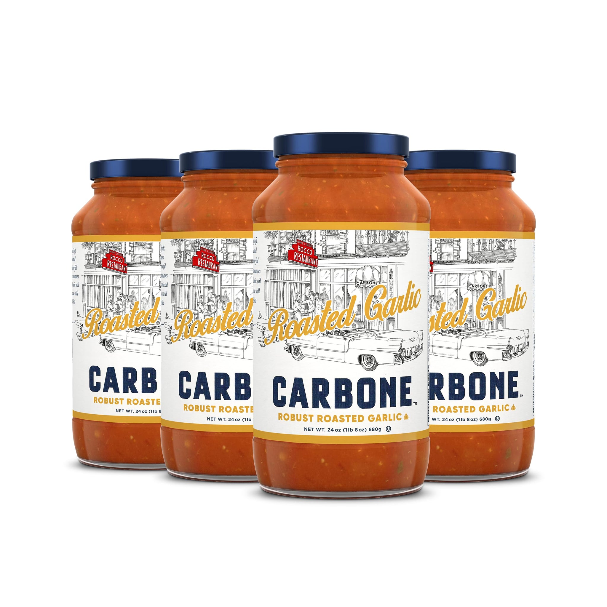 Carbone Roasted Garlic Pasta Sauce, Italian Tomato Sauce, 4 Pack (24oz)