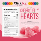 Cherry Jelly Hearts | 18 Ounce Jar | Dye Free Candy | Sour Candy Hearts for Dessert Topping, Gifting, and Holiday Buffets | Classic Soft Cherry