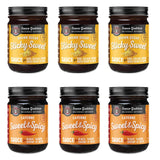 Sauce Goddess - Sticky Sweet & Sweet & Spicy Cayenne BBQ Sauces - Gluten-Free, Vegan, No Additives, No GMOs, 6 Jars, Ideal for Grilling