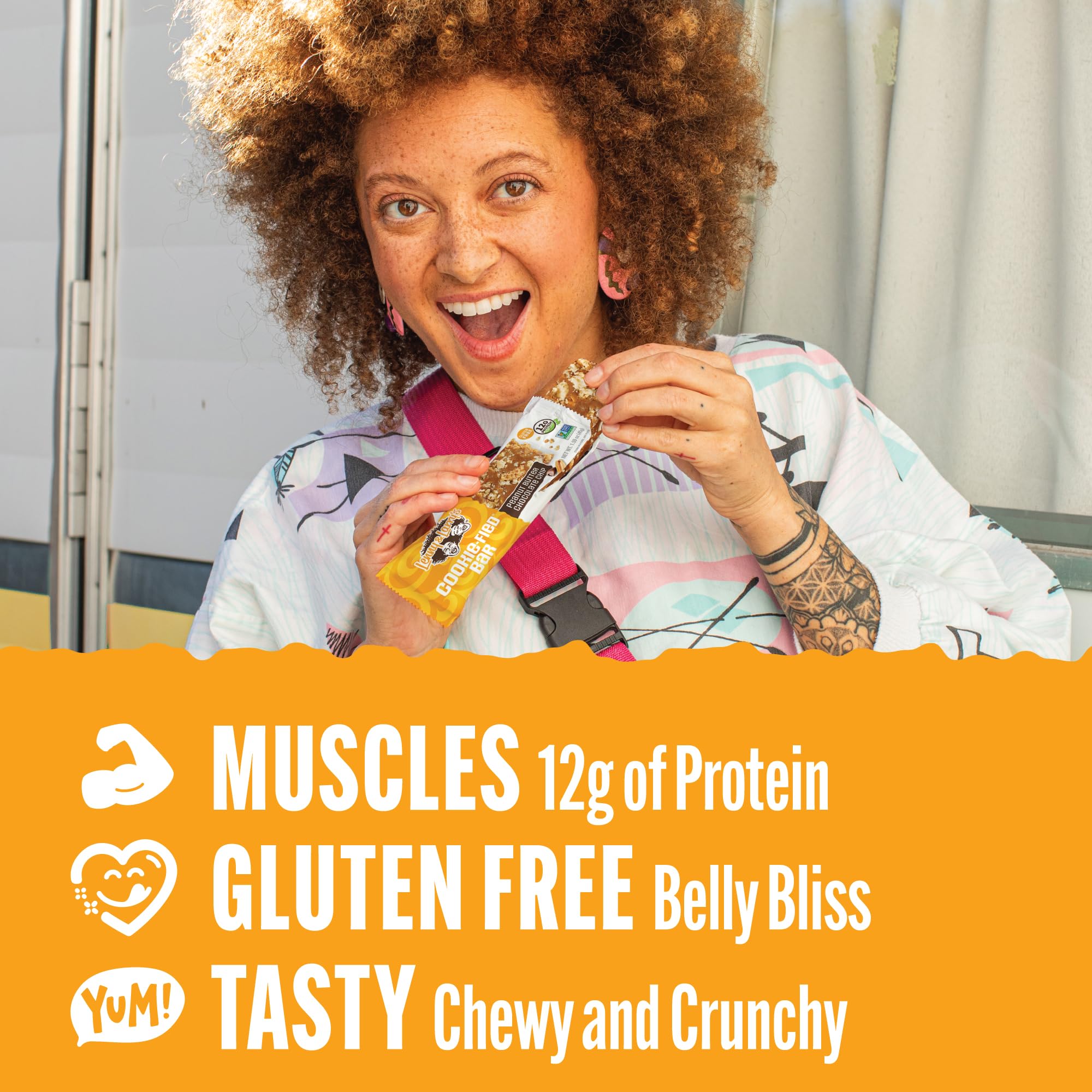 Lenny & Larry's Cookie-fied Protein Bar - Peanut Butter Chocolate Chip Vegan 9x45g - Healthy Snacks with 12g Plant Protein & 5g Fiber - Gluten Free