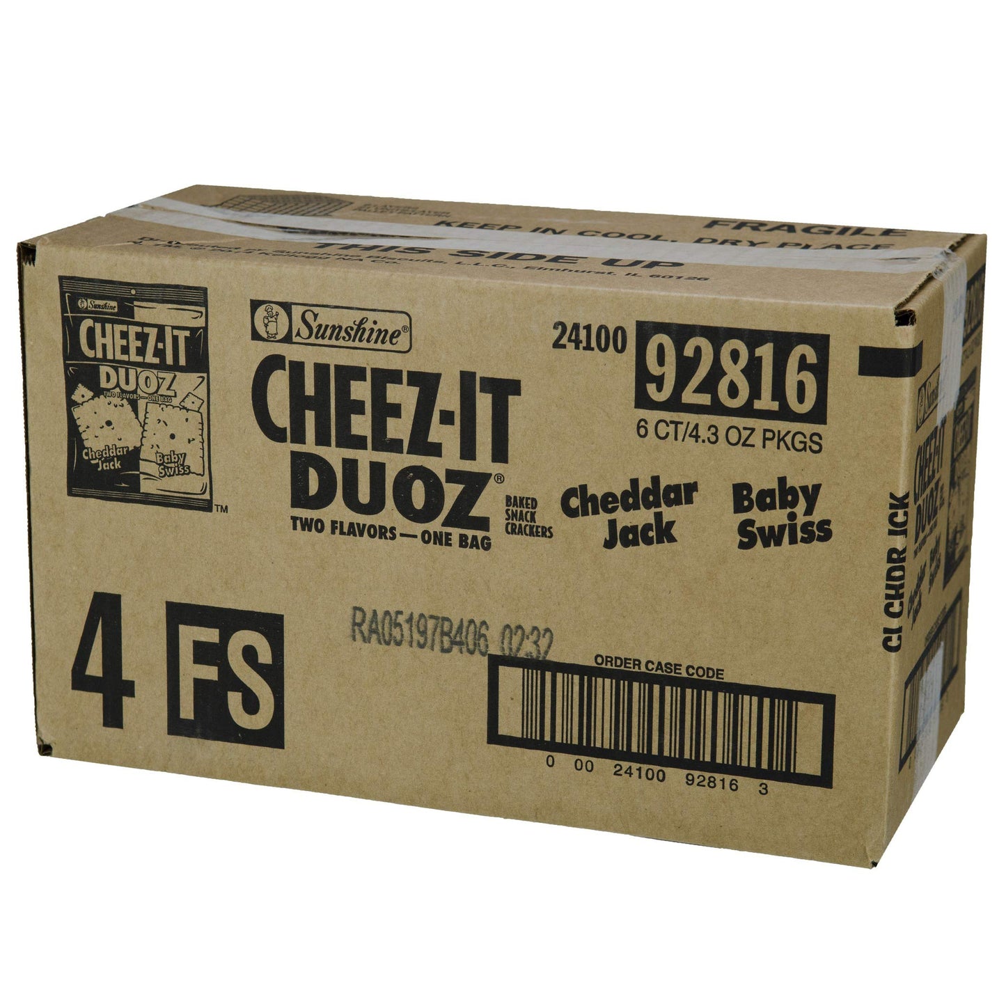 CheezIt Duoz Cheddar Jack Baby Swiss 4.3 Ounce(Pack of 6)