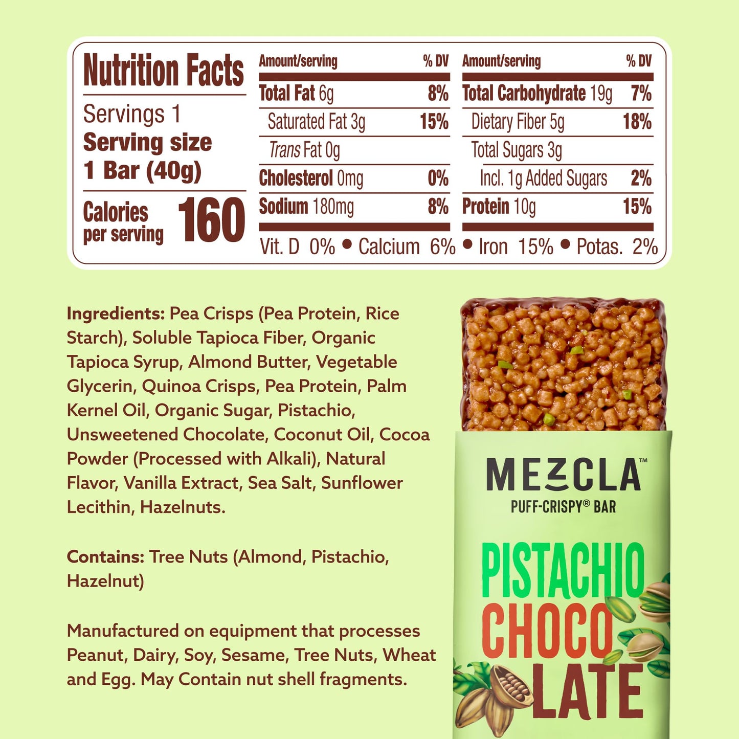 Mezcla Puff Crispy Protein Bars, Gluten Free & Vegan Protein Bars, 10g Protein, Alt for Crispy Rice Treat, Granola Bars & Breakfast Bars, Healthy