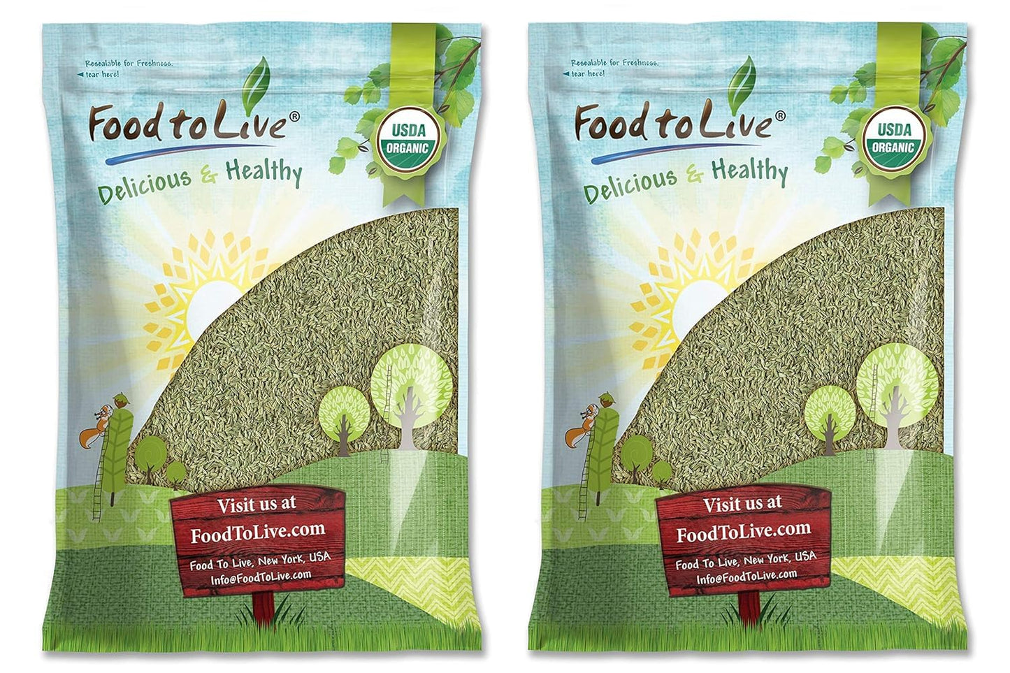 Food to Live - Organic Fennel Seeds, 14 Pounds - Whole Raw Seeds, Non-GMO Spice, Non-Irradiated, Kosher, Vegan, Bulk. High in Dietary Fiber. Great