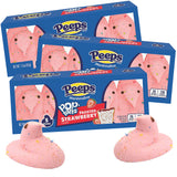 Frosted Strawberry Poptart Peeps Marshmallow Chicks, Easter Basket Stuffer Candy, 5 Count Boxes, Pack of 3