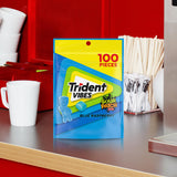 Trident Vibes SOUR PATCH KIDS Blue Raspberry Sugar Free Gum, Resealable Pouch, Pack of 1 (100 Pieces)