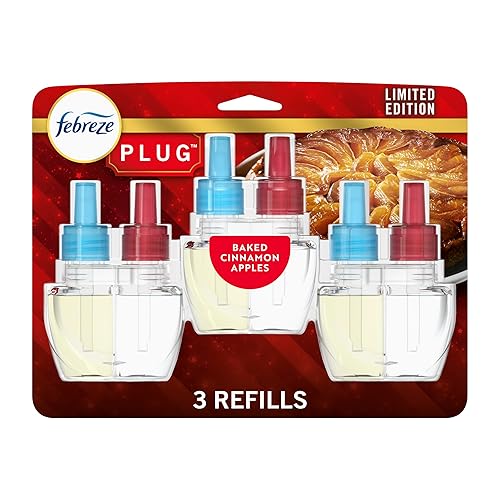 Febreze Plug In Air Freshener, Odor-Fighting Scented Oil Refill, Air Fresheners for Home and Bathroom and Kitchen, Long Lasting for Strong Odors