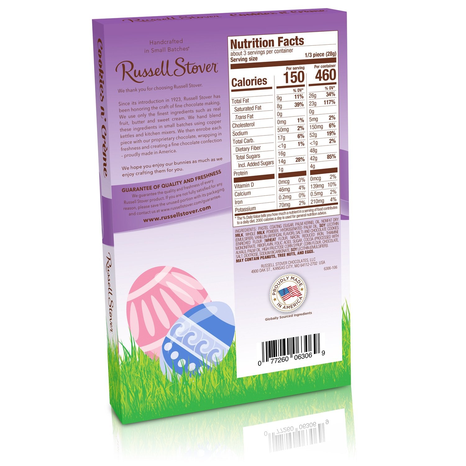 Russell Stover Cookies N Cream Easter Rabbit, 3 oz.