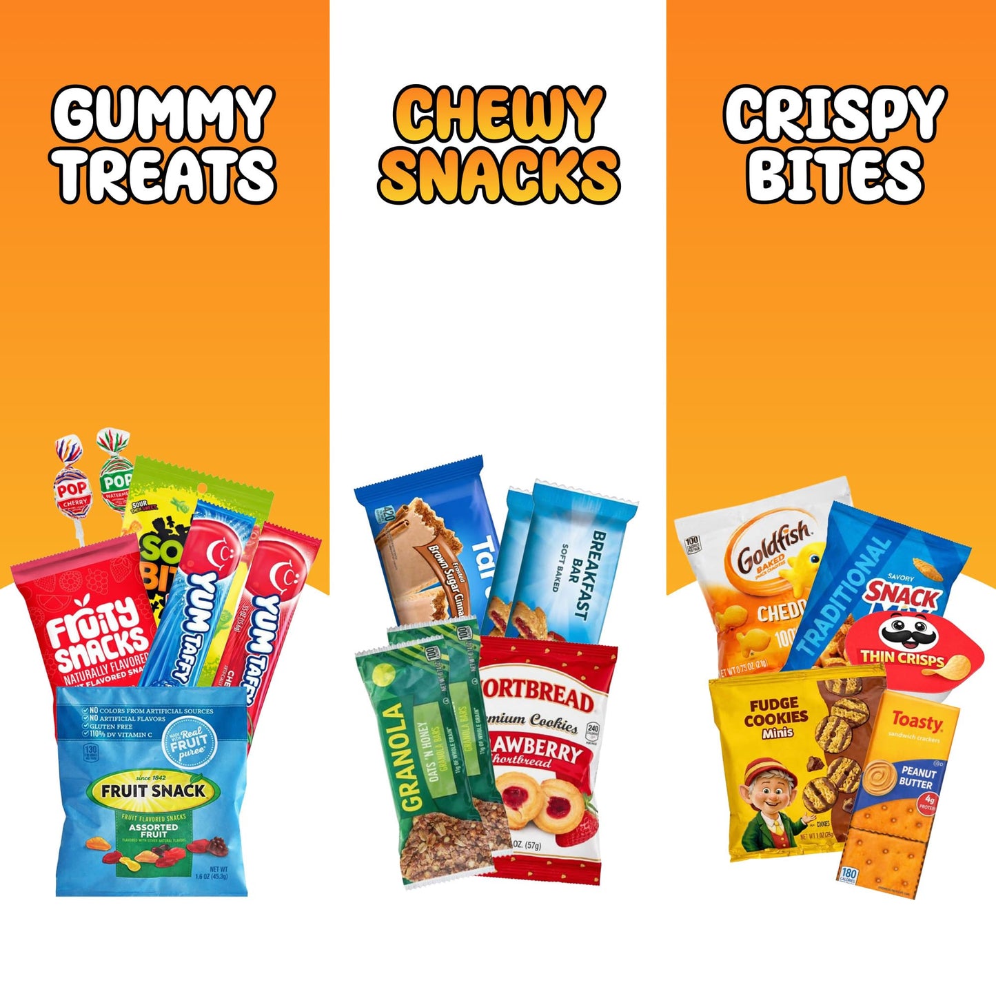 Snacks Variety Pack for Adults, Kids & Teens (100 Count) - Snack Box Variety Pack with Chips, Cookies & Bars - Bulk Snacks Gift Box, Care Package