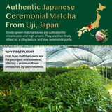 VAHDAM Ceremonial Matcha Green Tea Powder (30g) | Certified Ceremonial Grade Japanese Matcha | Handpicked from Uji, Japan | Smooth & Balanced Taste
