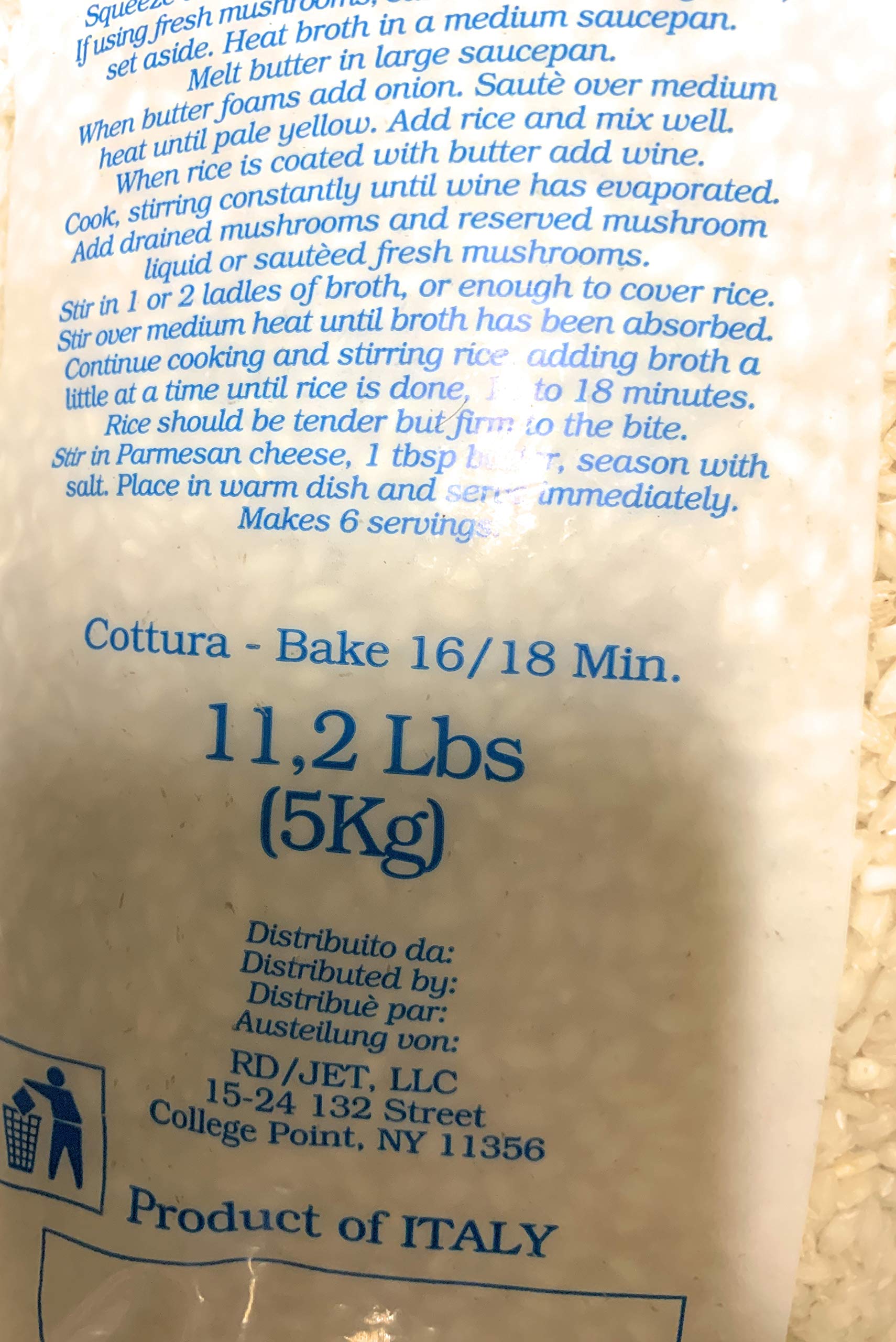 100 % Arborio Rice Supremo Italiano (11.2 lbs bag)