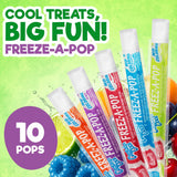 Freeze Pops, 10 Count Ice Pops Bulk Pack of Refreshing Assorted Flavors, Enjoy Dye Free Popsicles Frozen and Ready Anytime, Bright, Fruity and Fun