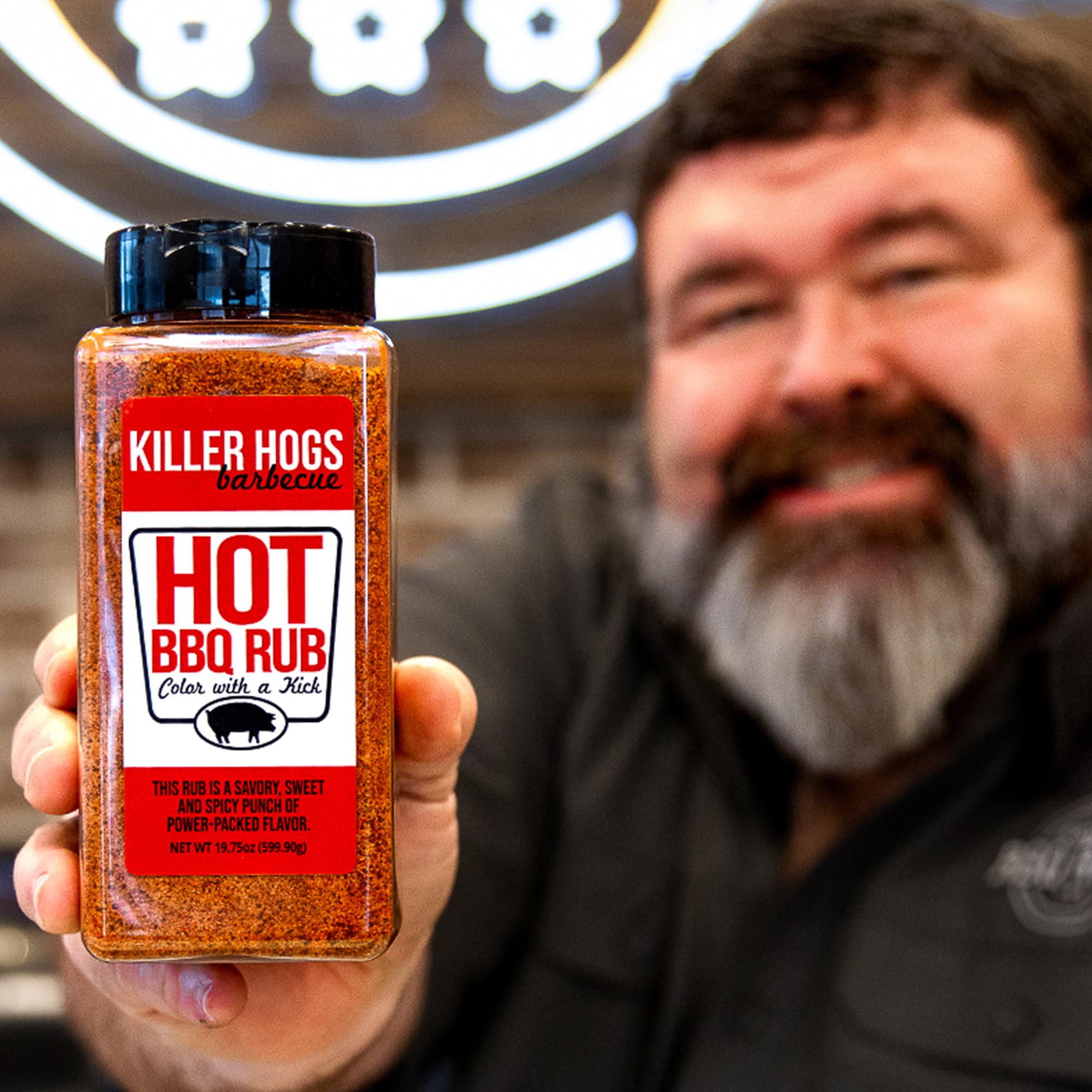 Killer Hogs HOT BBQ Rub | Championship Grill Seasoning for Beef, Steak, Burgers, Pork, and Chicken | 19.8 oz