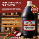 Claude's BBQ Brisket Marinade Sauce, Gluten Free Texas Style, 128 oz