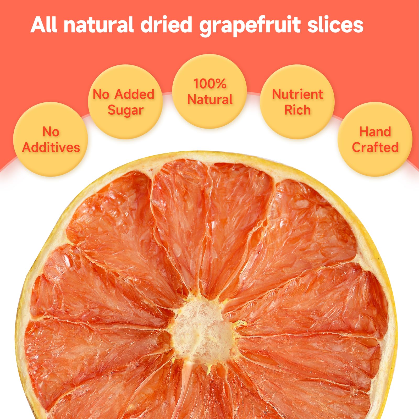 Dried Grapefruit Slices, 8.82oz/250g,Dehydrated fruit for Cocktails garnish, 100% Natural Fruit No Additives No Sugar Added,For Crafts, Cake