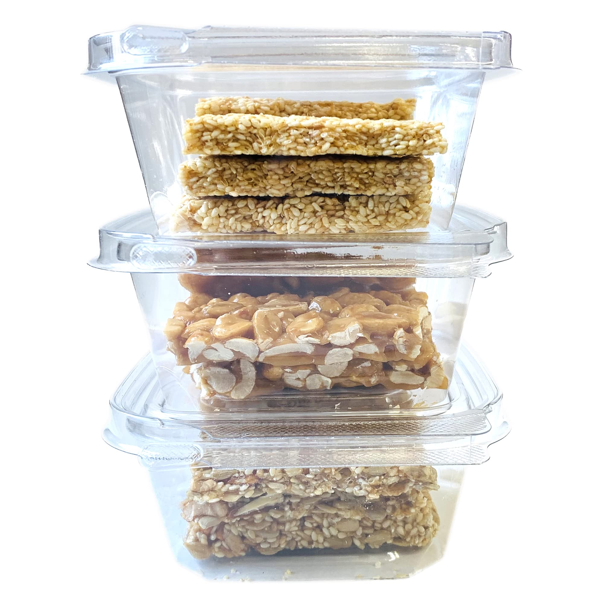 NY SPICE SHOP Crunch Bar - Pack of 3 Honey Bars (Peanut, Sesame & Honey Nut & Seed) - 12 Ounces Healthy Protein Snacks - Crunch Honey Candy - Great