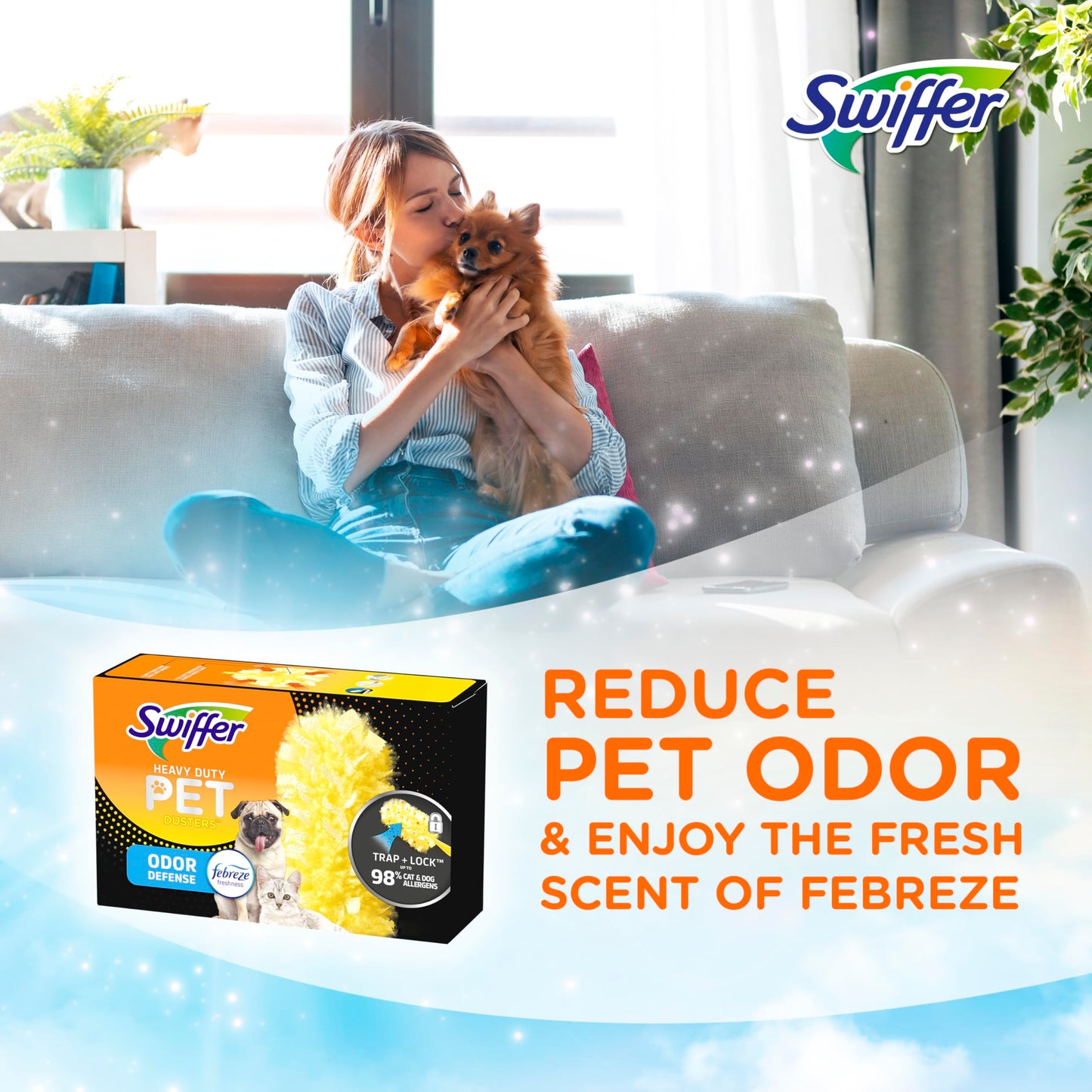Swiffer Duster Multi-Surface Pet Heavy Duty Refills with Febreze Odor Defense, 3Count