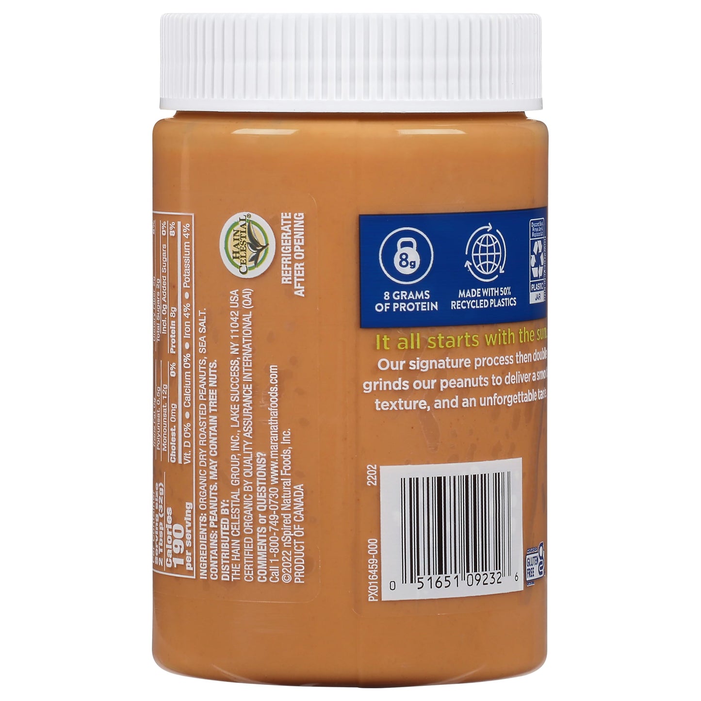 MaraNatha Organic Creamy Peanut Butter, 16 Ounce Jar