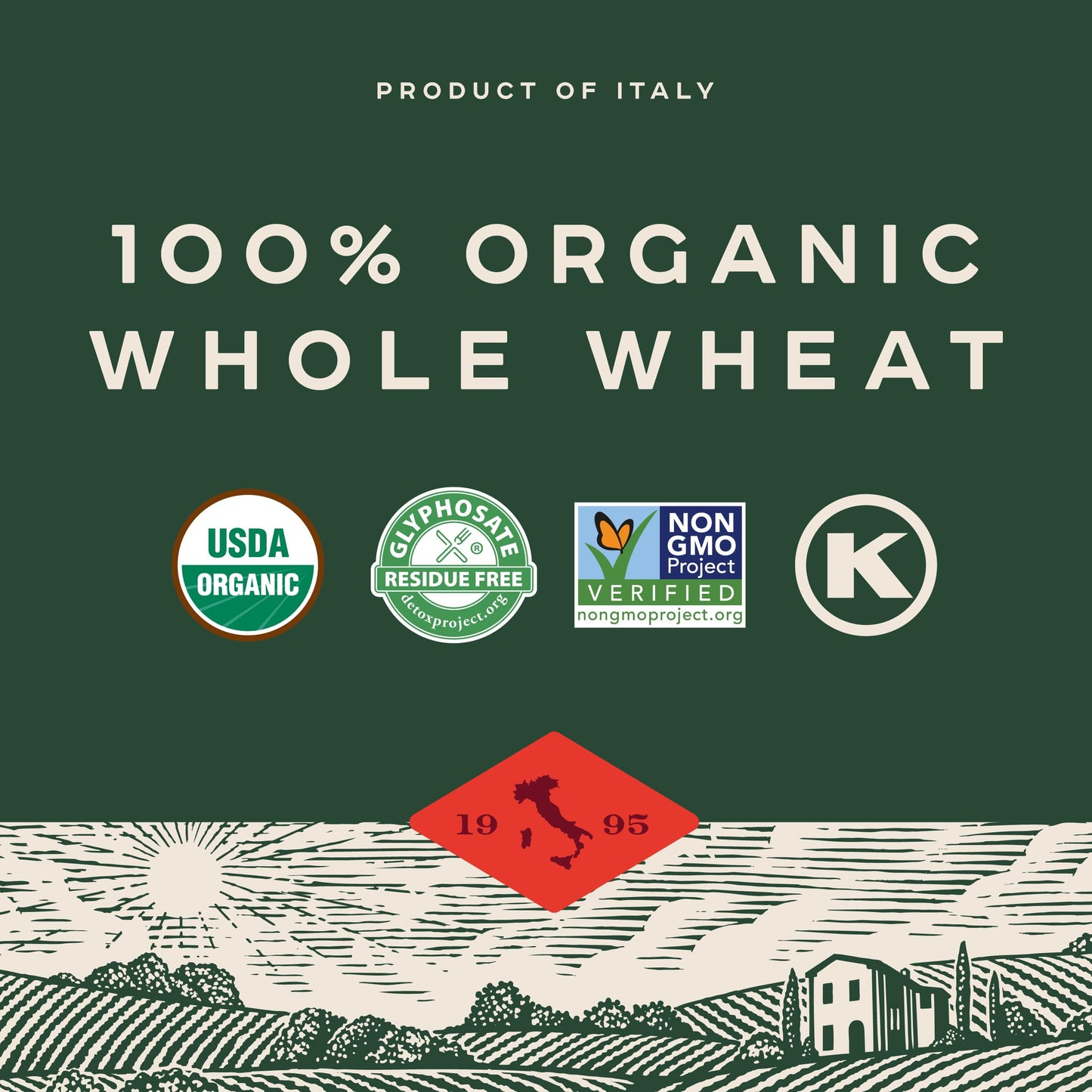 Bionaturae Spaghetti Pasta Noodles - Whole Wheat Pasta, Kosher Certified, High Protein, Non-GMO, USDA Certified, Whole Wheat Spaghetti, Spaghetti