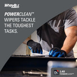 WypAll PowerClean L40 Cloths Extra Absorbent Wipes (03046), Pop-Up Box, Bulk Paper Wipers, White (9 Packs of 90 Sheets, 810 Sheet Total)