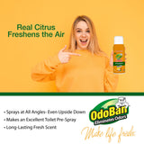OdoBan Aroma Eliminator, 360-Degree Continuous Spray Natural Oil Real Citrus Air Freshener, Toilet Spray, 4-Pack, 10 Ounces Each, Orange Scent