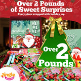 Bulk Candy Variety Pack - Christmas Gift Box - Over 2 Pounds of Festive Holiday Candy - Individually Wrapped Assorted Treats in a Beautiful Christmas