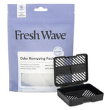 Fresh Wave Lavender Odor Eliminating & Deodorizing Packs | Bag of 6 & Fresh Pod Case | Safer Odor Relief for Small Spaces | Natural Plant-Based Odor