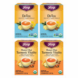 Yogi Tea DeTox and Wellness Variety Pack 4pk - 16 Bags per Pack (4 Pack) - Organic Herbal Cleansing Teas - Includes (2 Boxes Each) of Honey Chai