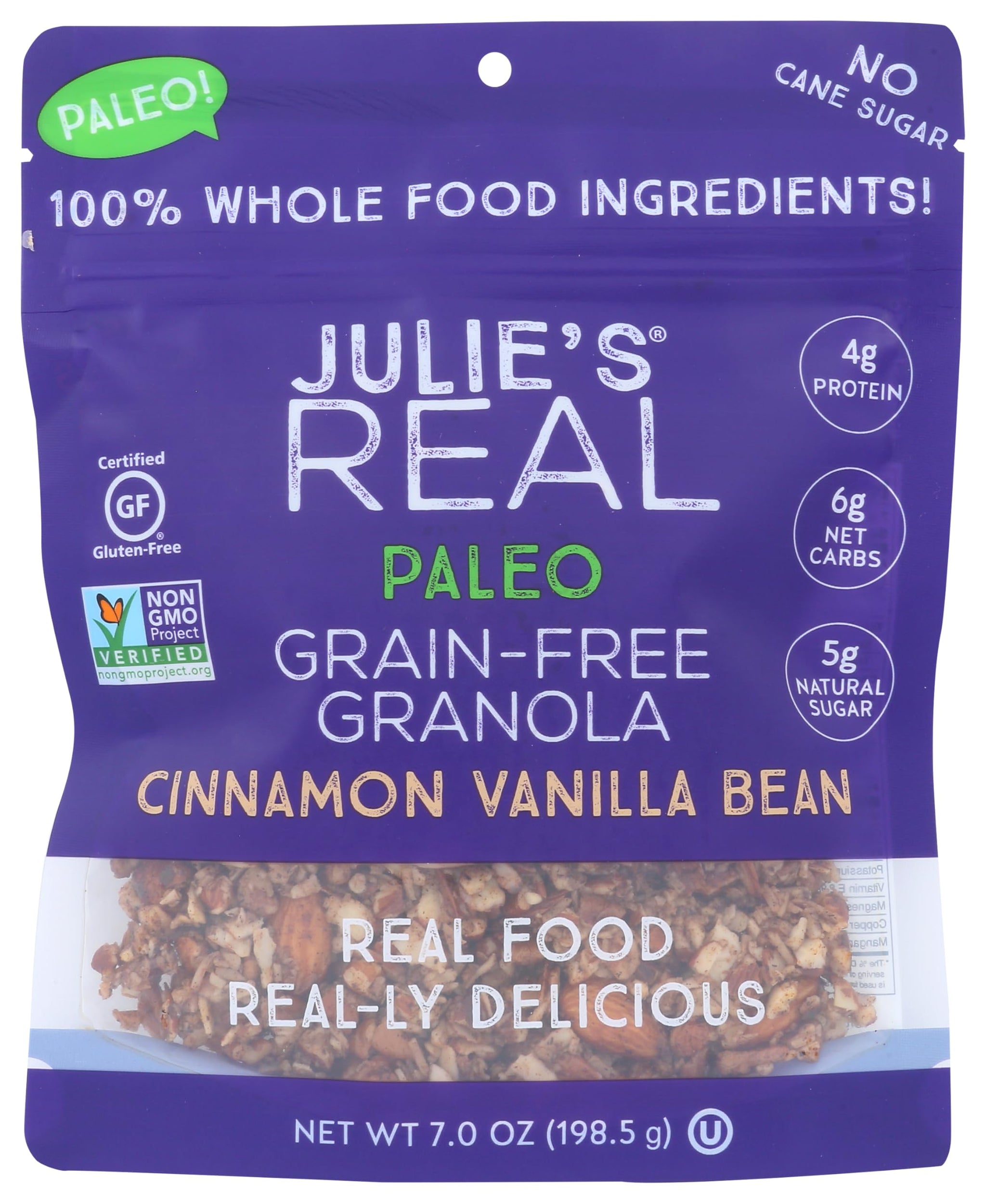 JULIES REAL Cinnamon Vanilla Bean Granola, 7 OZ