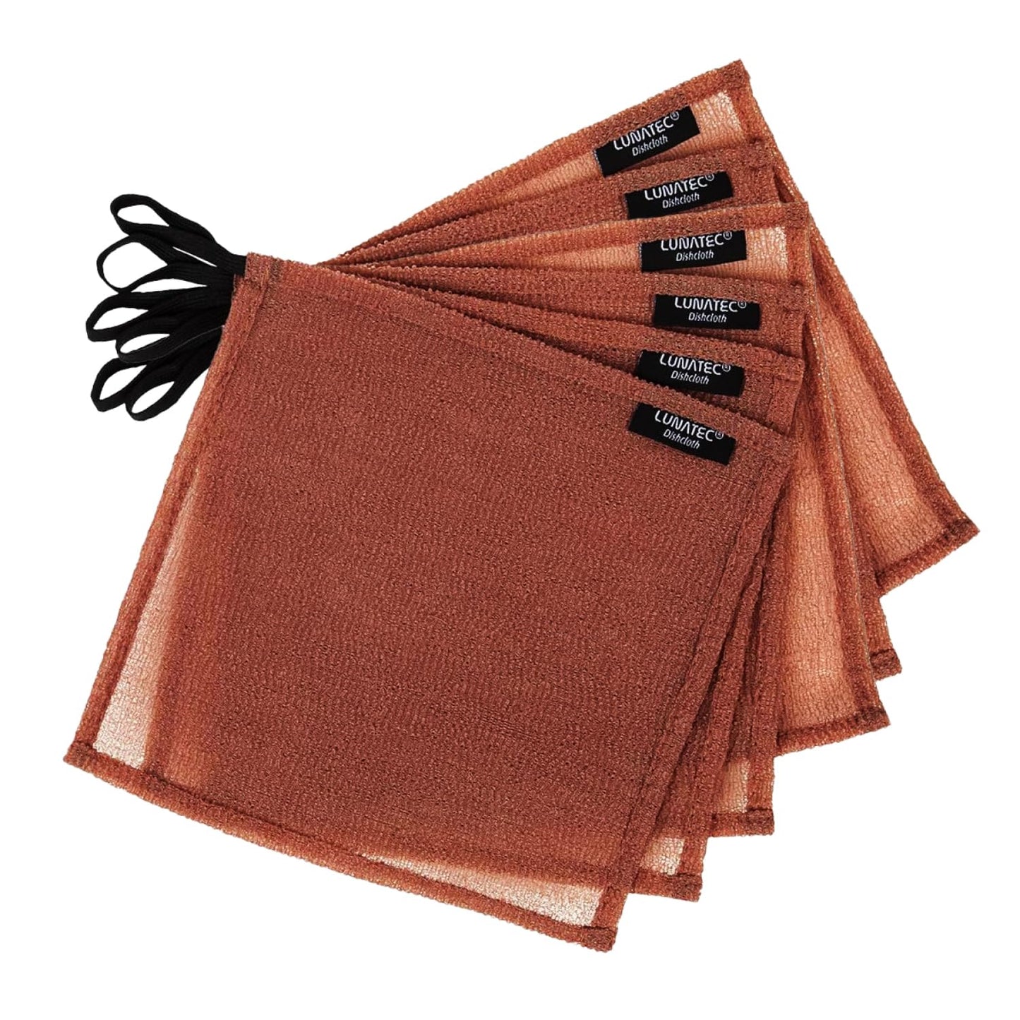 Lunatec® Odor-Free Kitchen Dishcloths. A Scrubber and scouring pad for All Surfaces. Safe for Non-Stick. (6-Pack)