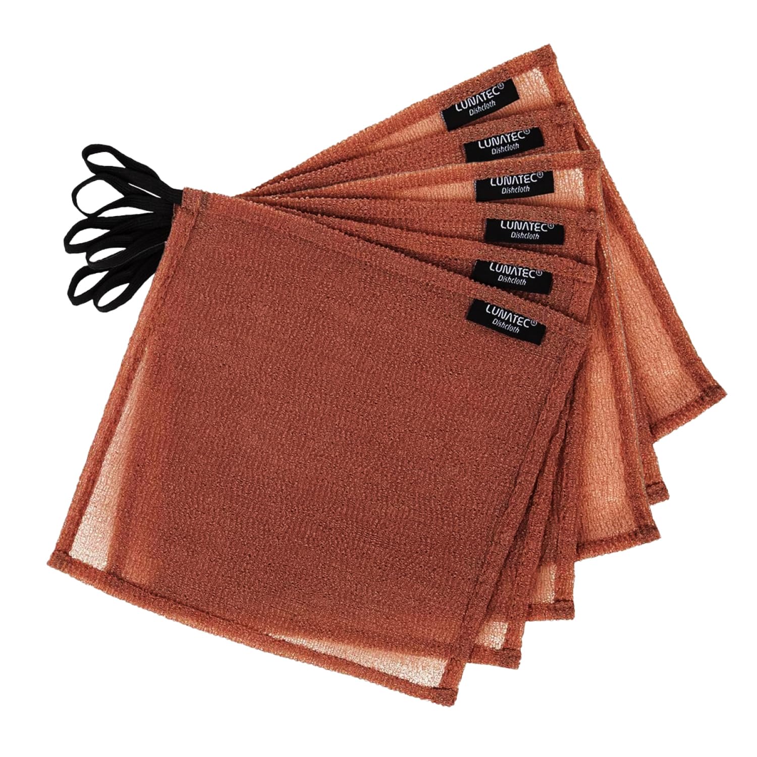 Lunatec® Odor-Free Kitchen Dishcloths. A Scrubber and scouring pad for All Surfaces. Safe for Non-Stick. (6-Pack)