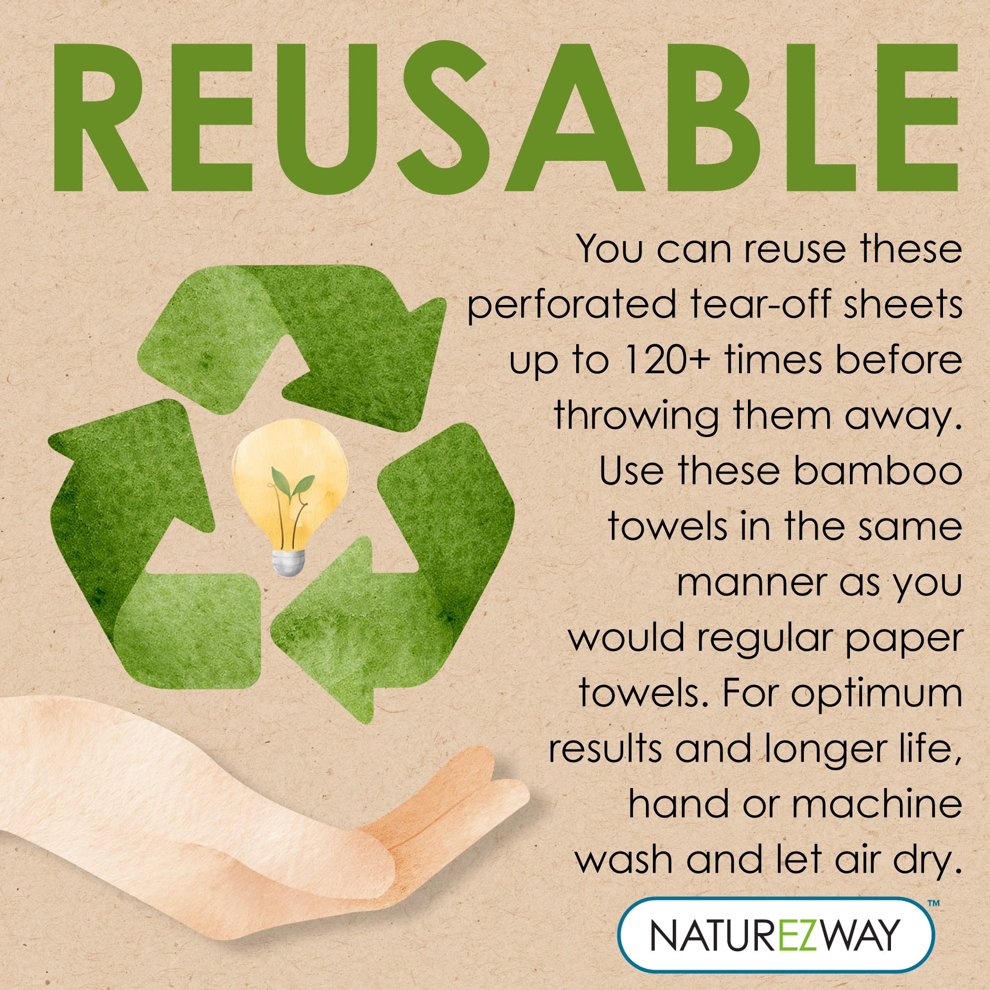 NatureZway Bamboo Perforated Towels Rayon Made from Bamboo, 25 Sheets