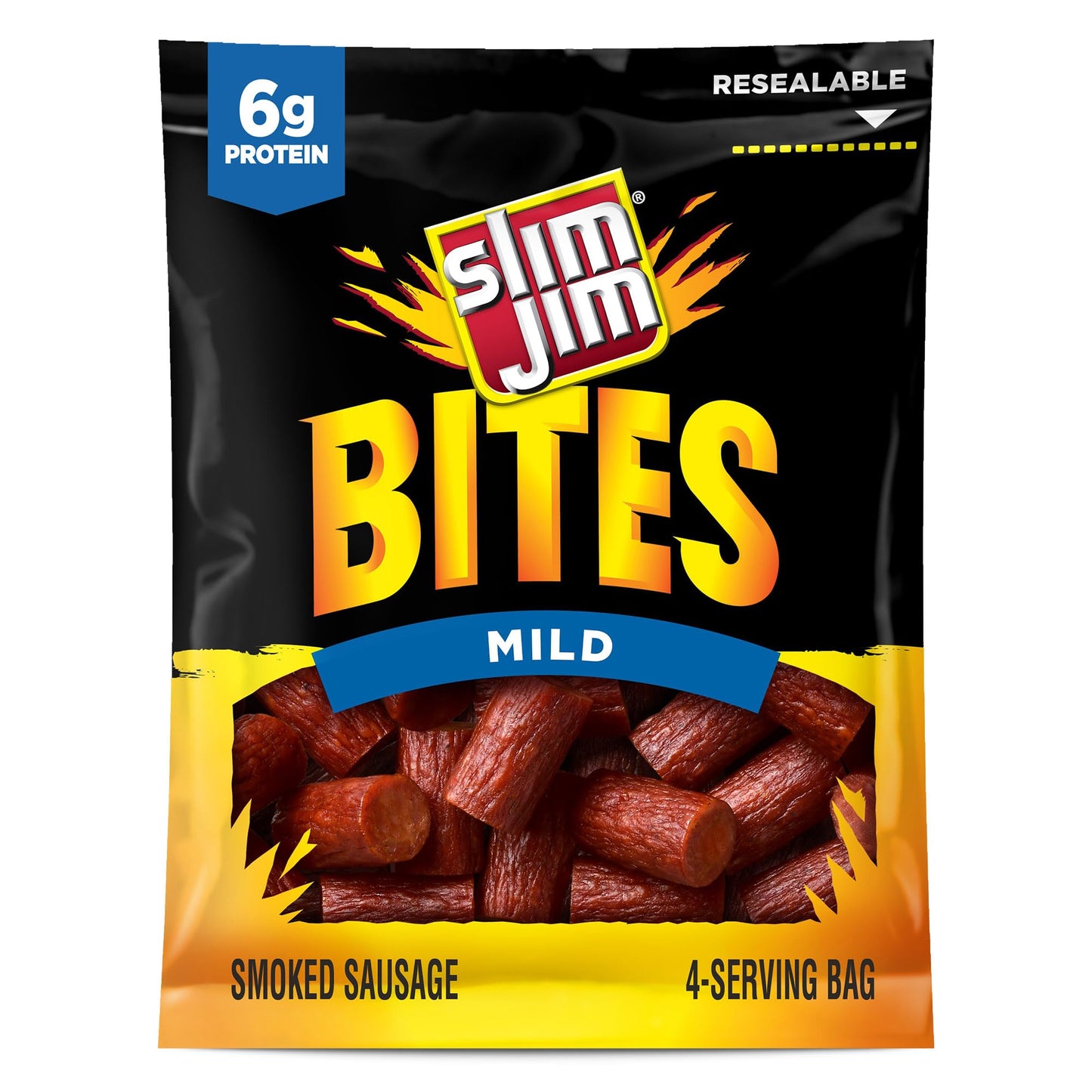 Slim Jim Bites, Mild Bite-Sized Smoked Sausage Snacks, 3.75 oz.