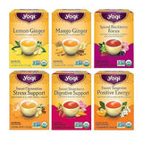 Yogi Tea - Fruity Tea Variety Sampler, 16 Tea Bags per pack (6 Packs) - Black, Green & Herbal Assorted Flavors: Sweet Clementine, Blackberry