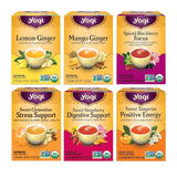 Yogi Tea - Fruity Tea Variety Sampler, 16 Tea Bags per pack (6 Packs) - Black, Green & Herbal Assorted Flavors: Sweet Clementine, Blackberry