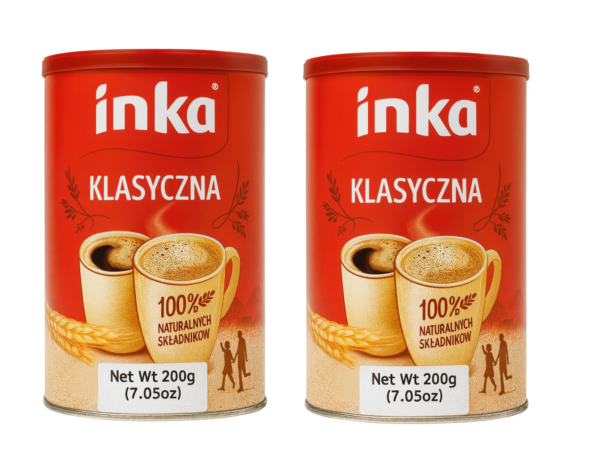 Inka 2 Cans of Instant Grain Coffee Drink 7oz Each - 2 PACK
