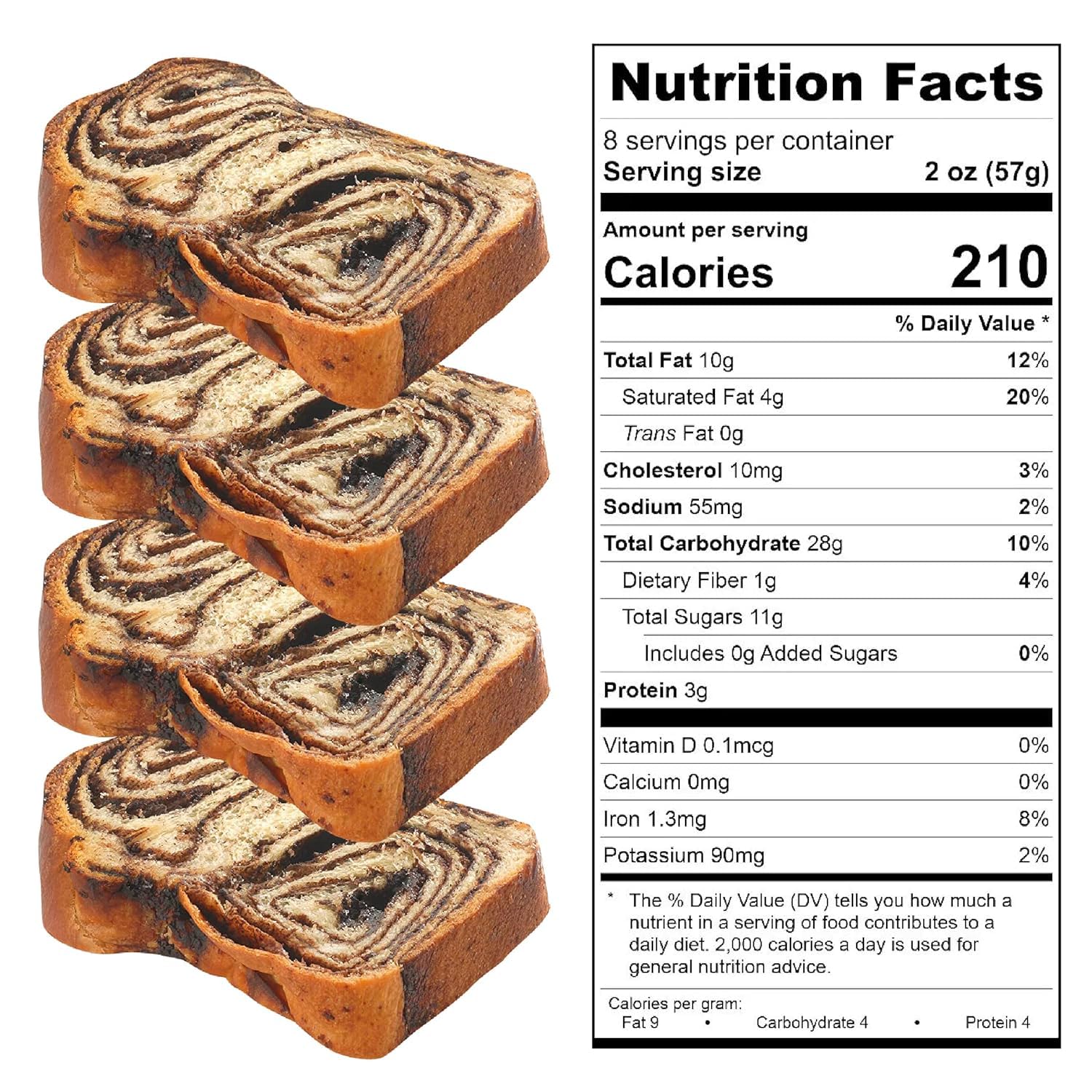 Reisman's Bakery Chocolate Babka Cake, Fresh Dessert, Nut-Free and Dairy-Free Chocolate Cake, OU Kosher-Certified Babka Bread, 1 lb, Pack of 1