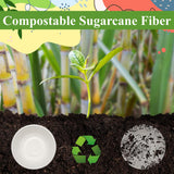 12oz Paper Sugarcane Disposable Bowls for Salads, Dessert and Cereals- Eco Friendly/Natural- Pack of 50ct