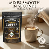 Elderwise Coffee with Mushrooms & Sea Moss - Lion's Mane, Chaga, Reishi & Cordyceps - 24 Servings - Healthy Coffee - Freeze Dried Instant - Chemical